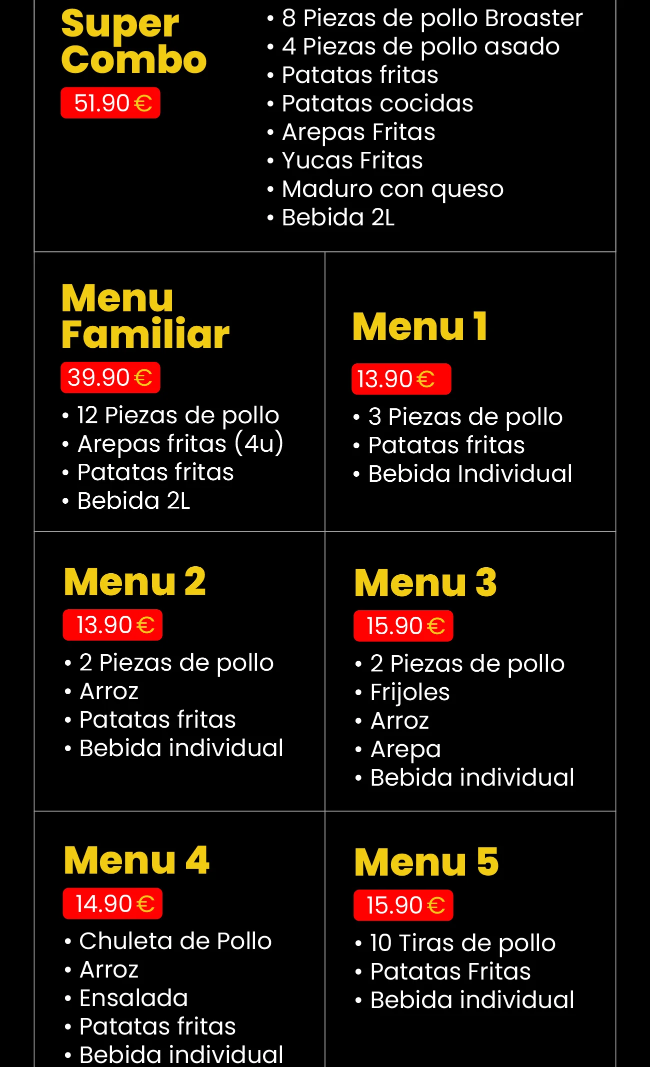Carta El Rey Pollo